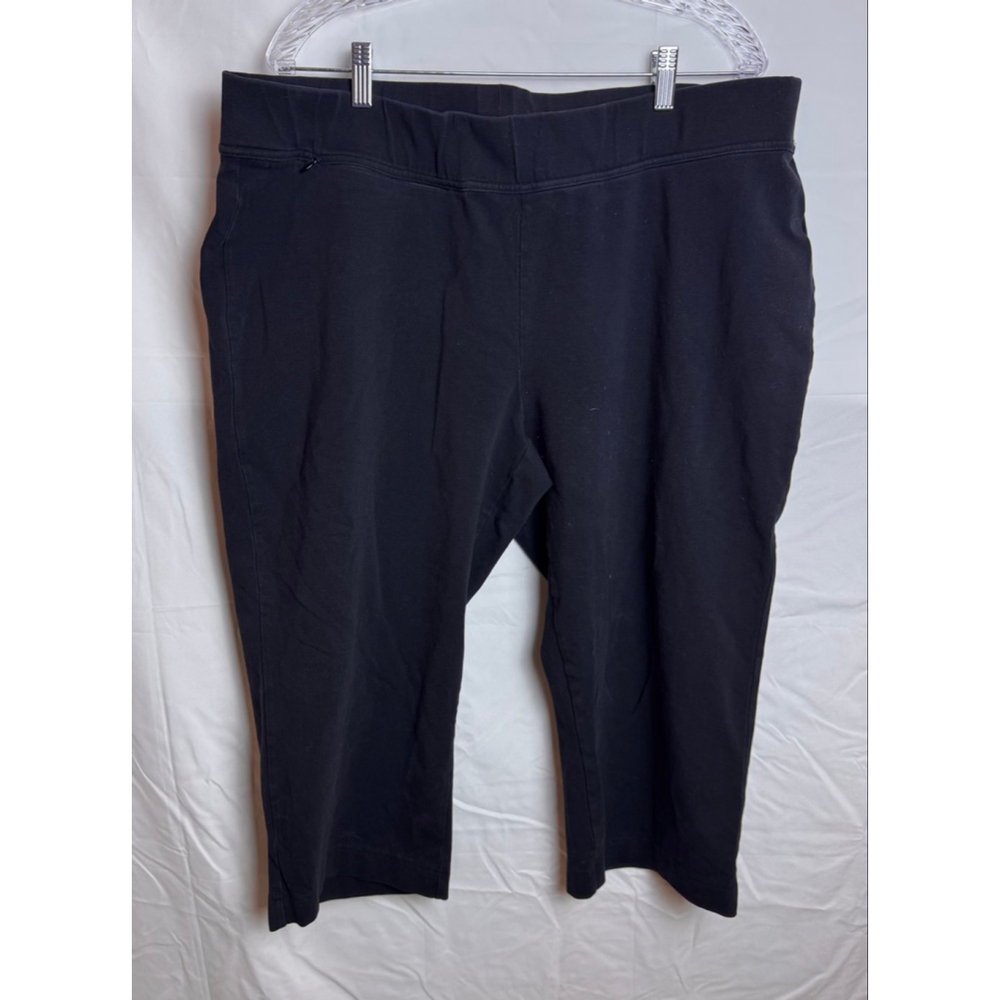 Women's Lands' End Black Starfish Crop Capris Plus Size 2X